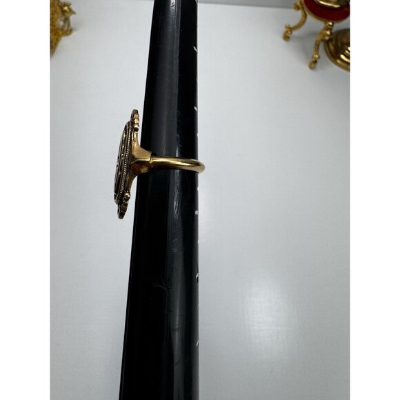 Vtg Avon 1976 Kensington Ring Gold-tone Sz 5 Victorian Revival Signed - Picture 8 of 12